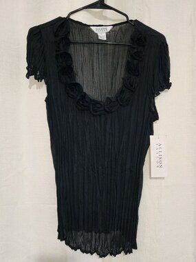 Allison Taylor Women's Blouse Sleeveless Black Size XL NWT